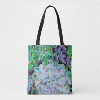 Bolsa de mão dupla-faces com Suculentas