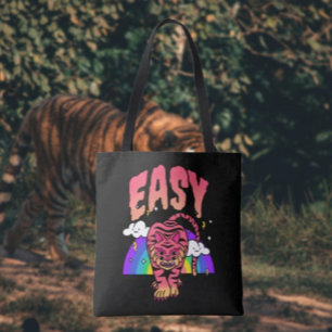 Bolsa de mão EASY Tiger Retro Rainbow Tiger Stripe