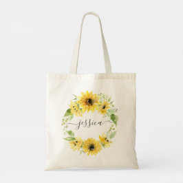 Bolsa de mão elegante de jardim de girassóis