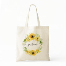 Bolsa de mão elegante de jardim de girassóis