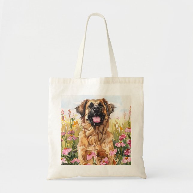Bolsa de mão em aquarela Leonberger (Frente)