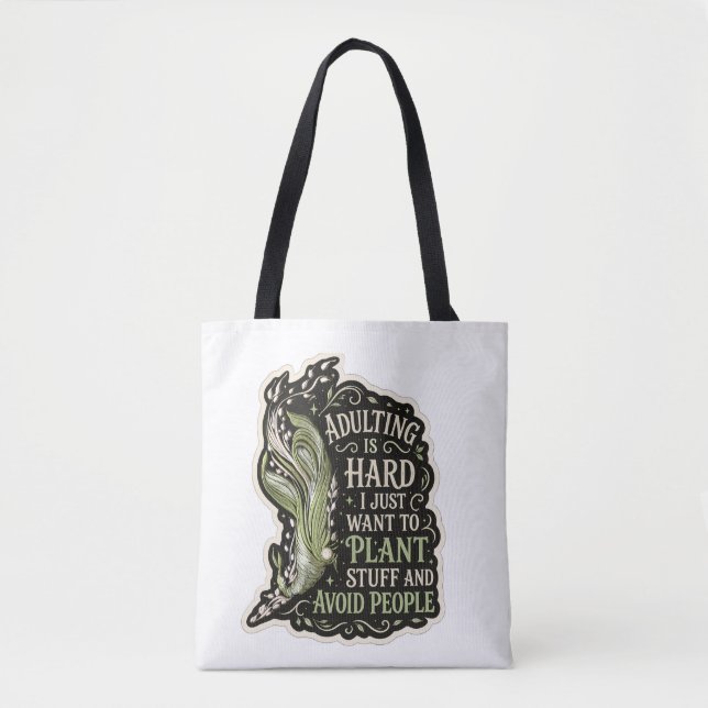 Bolsa de mão em bordado verde com estética botânic (Frente)