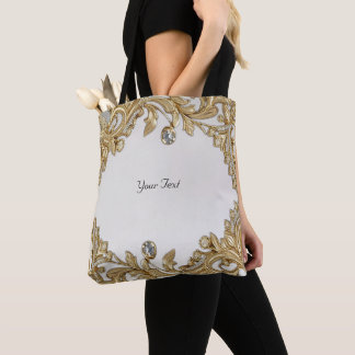 Bolsa de mão em dourado decorativa