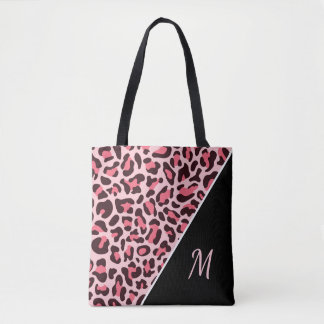 Bolsa de mão estampada com onça rosa, bolsa de mon