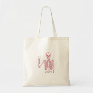 Bolsa de mão estética com desenho de esqueleto e s