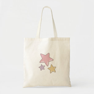 Bolsa de Mão Estrela Doodle Rosa e Amarela Doce