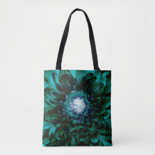 Bolsa de mão flor azul aqua profunda