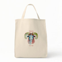 Bolsa de mão floral personalizada com o ano de Ári
