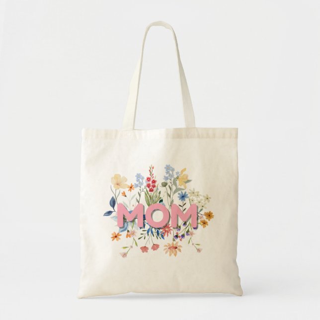 Bolsa de mão floral personalizada para a mamãe (Frente)