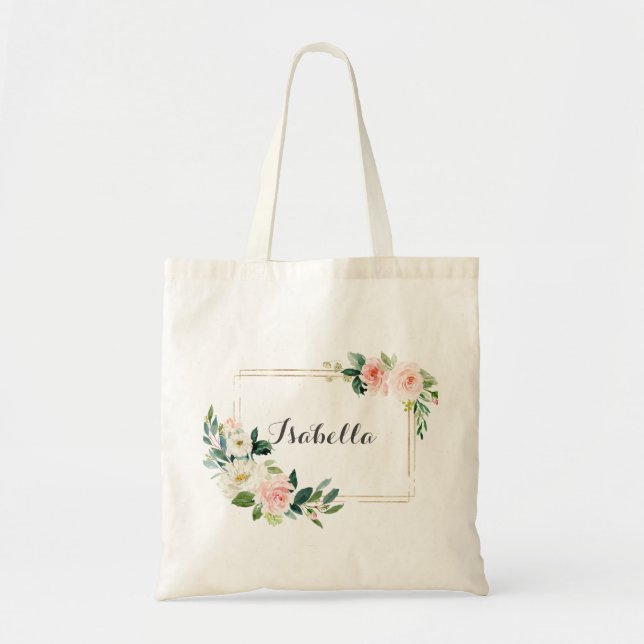 Bolsa de mão floral personalizada para damas de ho (Frente)