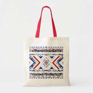 Bolsa de mão geométrica africana azul e branca