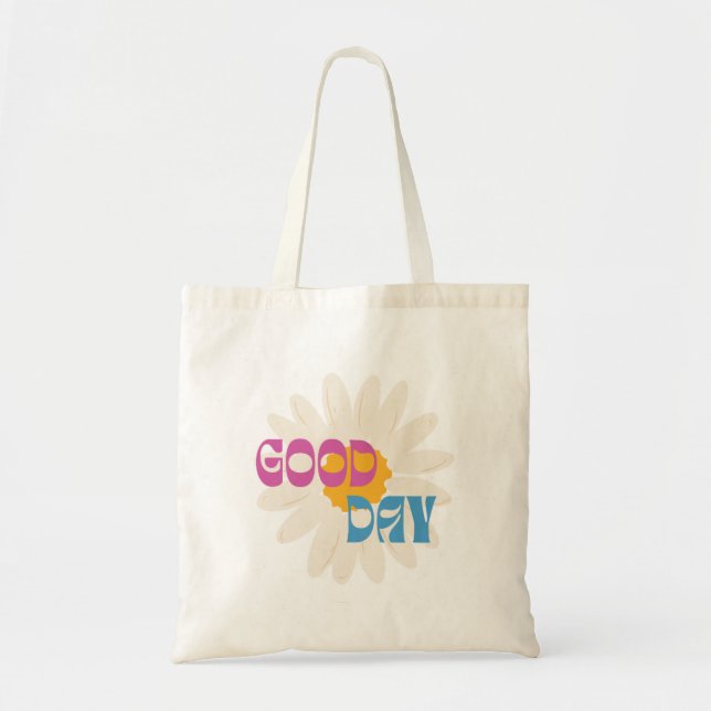 Bolsa de mão Good Day Retro Daisy Flower | Floral  (Frente)