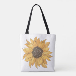 Bolsa de mão grande botânica de girassol vibrante