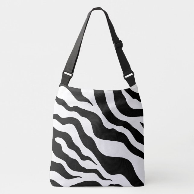 Bolsa de mão grande com estampa de zebra (Frente)