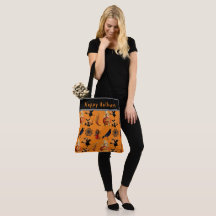 Bolsa de mão grande com padrão de Halloween estilo