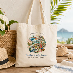 Bolsa de mão ilustrada para reunião de família no
