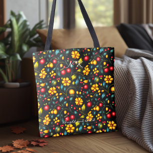 Bolsa de mão inspirada em Khokhloma brilhante e ou