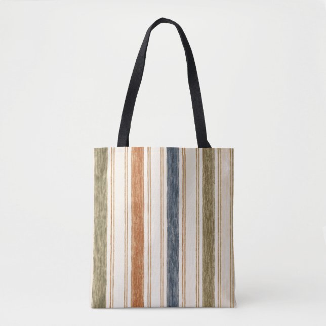Bolsa de mão listrada em aquarela rústica (Frente)