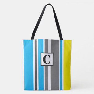 Bolsa de mão listrada monogramada