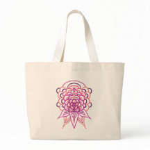 Bolsa de mão Mandala Floral Rosa | Flor Boho Bonit