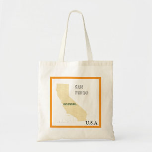 Bolsa de mão - Mapa da Califórnia com o nome da ci