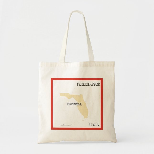 Bolsa de mão - Mapa do Estado da Flórida com Cidad (Frente)