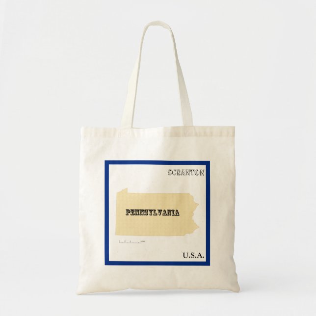 Bolsa de mão - Mapa do estado da Pensilvânia com c (Frente)