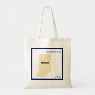 Bolsa de mão - Mapa do estado de Indiana com cidad
