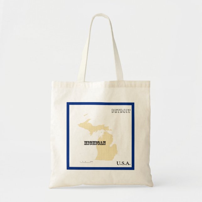 Bolsa de mão - Mapa do Estado de Michigan com Cida (Frente)