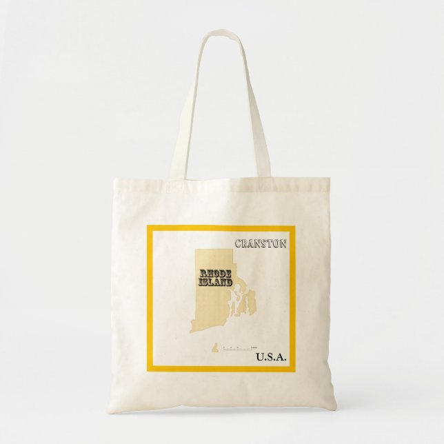 Bolsa de mão - Mapa do estado de Rhode Island com  (Frente)