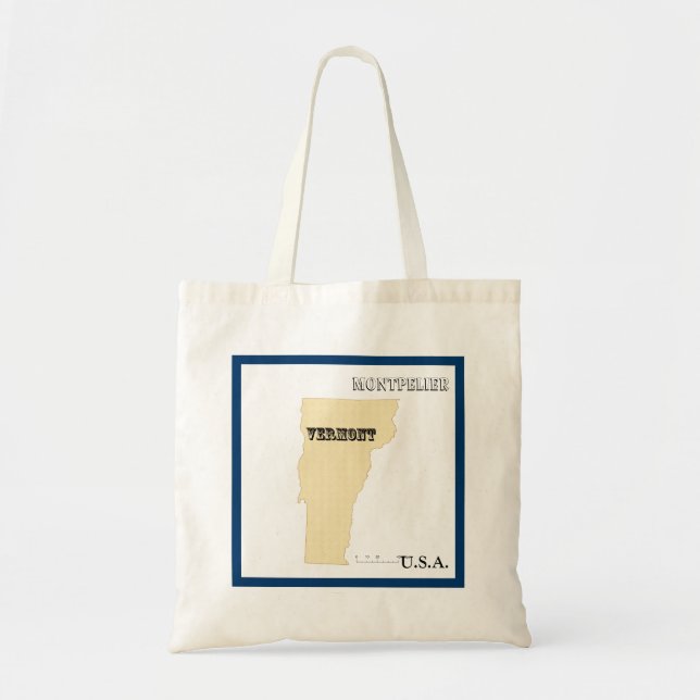 Bolsa de mão - Mapa do estado de Vermont com cidad (Frente)