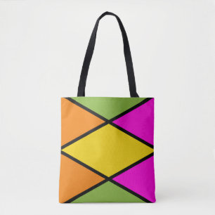 Bolsa de mão moderna com padrão Argyle