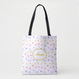 Bolsa de mão multicolorida com bolinhas para Mamãe