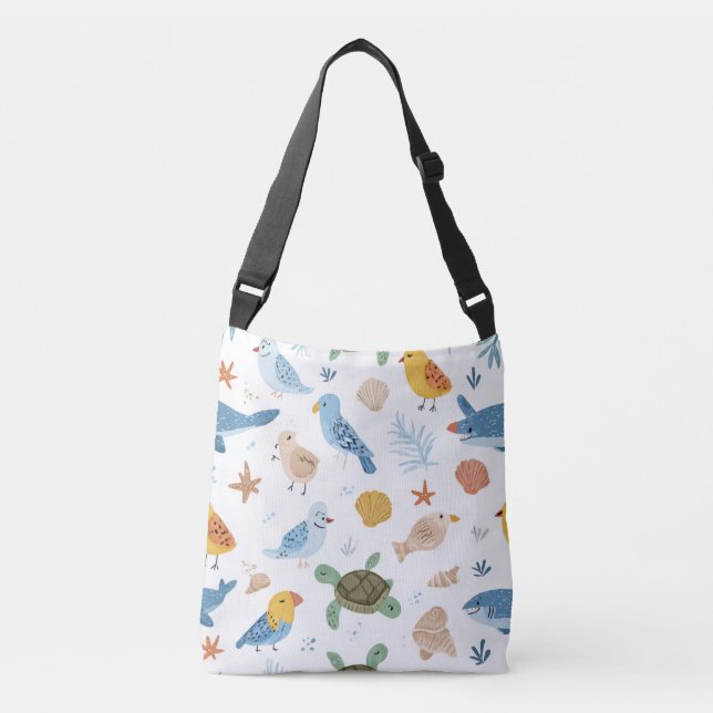 Bolsa de Mão Ondas do Oceano Presente (Frente)