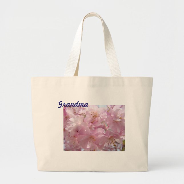 Bolsa de mão para avó presentes Árvore Rosa Flores (Frente)