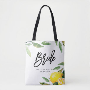 Bolsa de mão para casamento boêmio de limão aquare