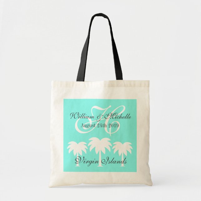 Bolsa de mão para casamento na praia com monograma (Frente)