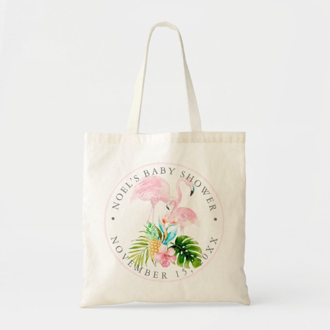 Bolsa de mão para chá de bebê PixDezines Flamingo  (Frente)