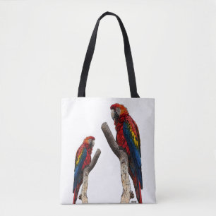 Bolsa de mão personalizada com estampa de papagaio