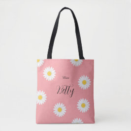 Bolsa de mão personalizada com flor de margarida r