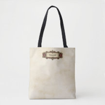 Bolsa de mão personalizada com pergaminho ornament