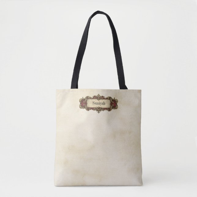Bolsa de mão personalizada com pergaminho ornament (Frente)