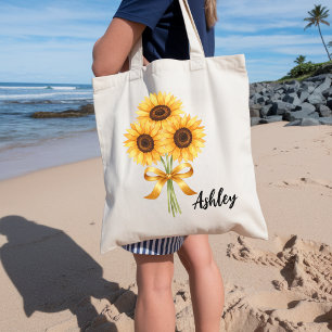 Bolsa de mão personalizada de girassol para mulher