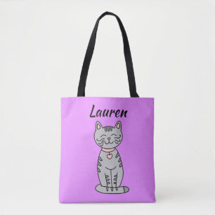 Bolsa de mão personalizada Gatinho Cinza