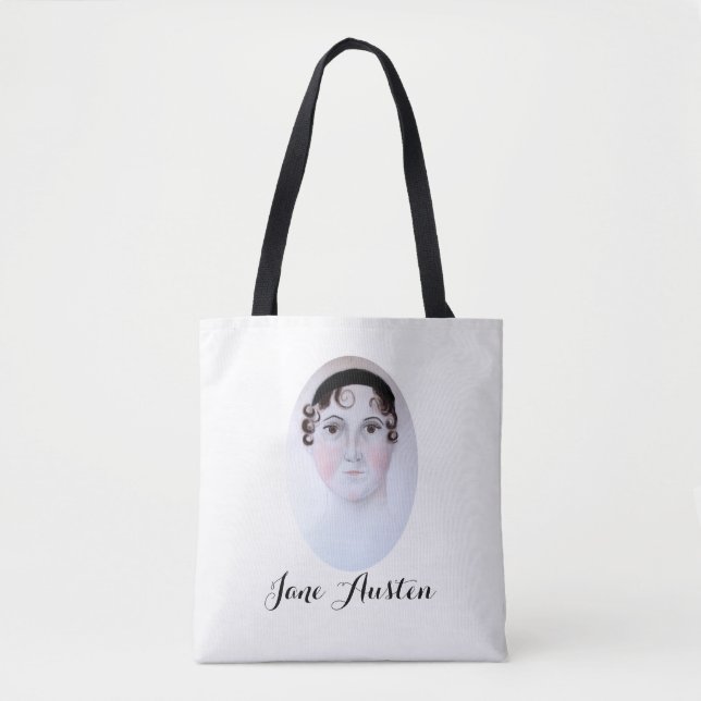 Bolsa de mão personalizada Jane Austen com estampa (Frente)