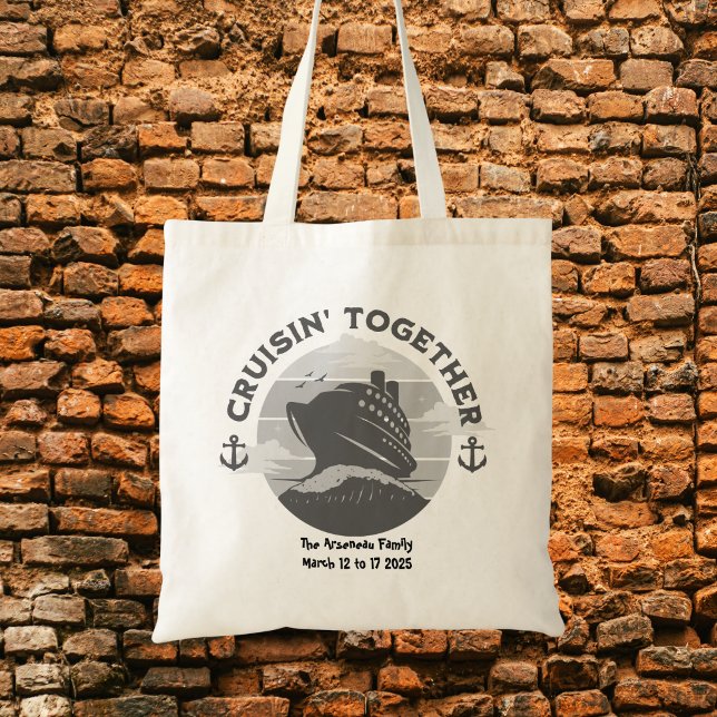 Bolsa de mão personalizada para cruzeiro preto e b (Criador carregado)