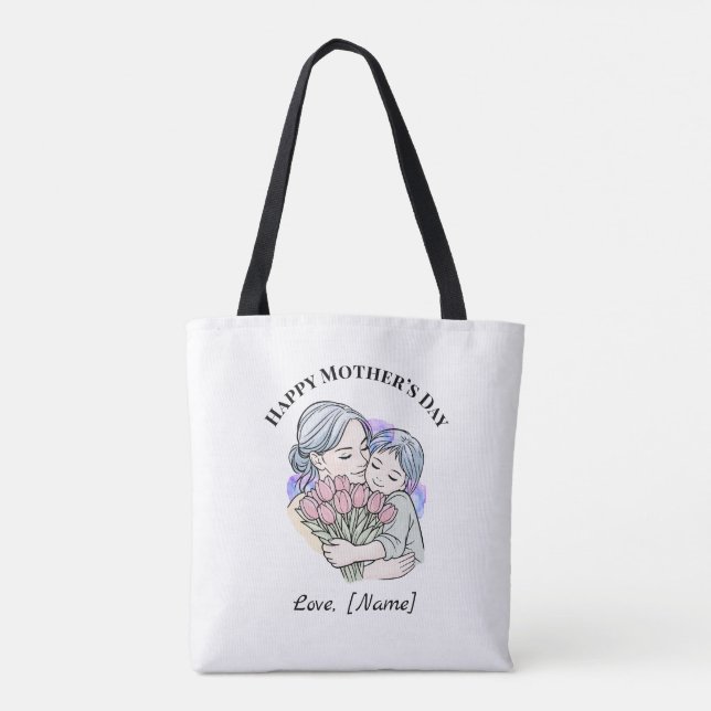 Bolsa de mão personalizada para o Dia das Mães com (Verso)