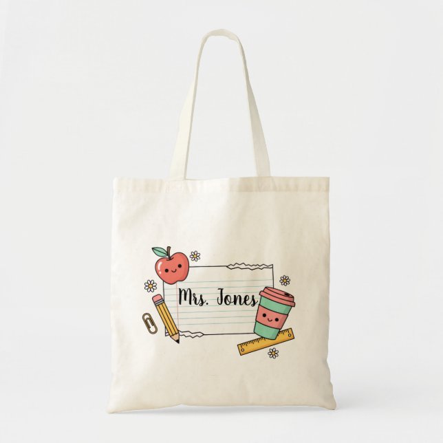 Bolsa de mão personalizada para professor, Saco de (Frente)