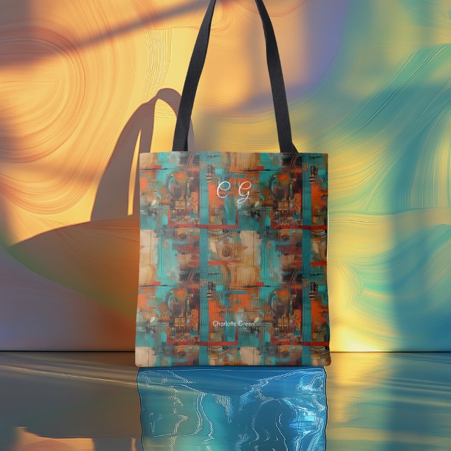 Bolsa de Mão Personalizada Urbana Abstrata com Ini (Criador carregado)