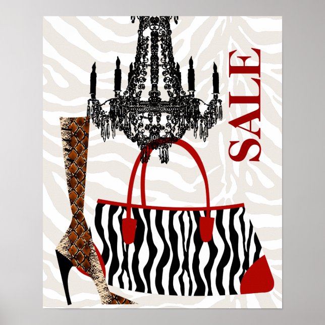 Bolsa de Mão Poster Boca Zebra Leopardo Folha-de-M (Frente)